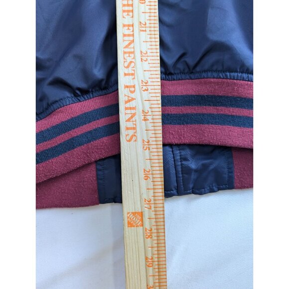 Gap Varsity Bomber Jacket Mens XL Navy Burgundy Full Zip Button Pockets Retro - Picture 8 of 10